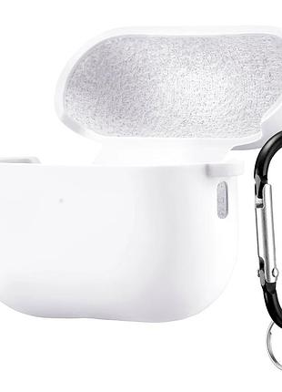 Чехол силиконовый 2,5мм с микрофиброй для наушников airpods pro 2 цвет белый