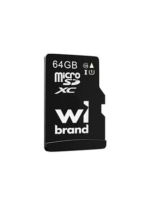 Карта памяти wibrand microsdxc 64гб uhs-1 10 class для смартфонов и планшетов быстрая надежная для хранения данных