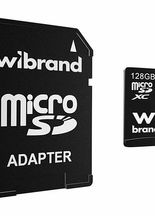Карта памяти wibrand microsdxc 128gb uhs-1 10 class с адаптером черный