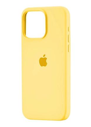Чехол силиконовый full cover для iphone 15 pro max защита камеры желтый