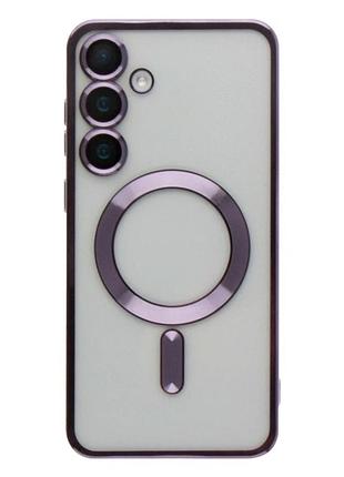 Чехол tpu metallic full camera с magsafe для samsung galaxy s24 plus 5g защита камеры фиолетовый