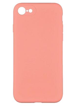 Чехол силиконовый full case для iphone 7 8 se2 защита камеры с микрофиброй pink