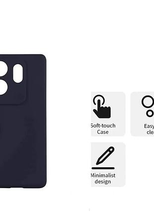 Чехол силиконовый full camera для infinix zero 30 4g с микрофиброй внутри защитный темно-синий 4