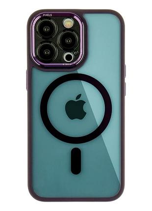 Чехол tpu pc metal calais с magsafe для iphone 13 pro max защитный глубокий пурпурный