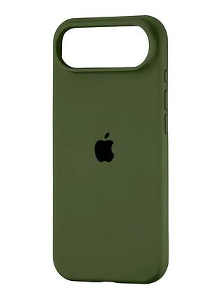 Чехол силиконовый full cover для iphone 17 air противоударный с защитой камеры темно-зеленый