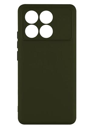 Чехол силиконовый full camera для xiaomi 14 с защитой камеры микрофибра 71.dark green