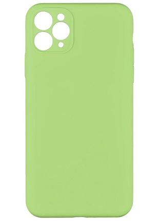 Чехол силиконовый full camera для iphone 11 pro max с микрофиброй защита камеры цвет 61.avocado green
