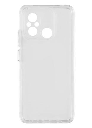 Прозорий чохол tpu для xiaomi redmi 12c із захистом камери та посиленими кутами прозорий