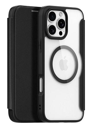Чохол-книжка dux ducis skin x pro з magsafe для iphone 16 pro max tpu pc чорний