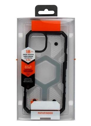 Чехол tpu+pc armorhex magnetic case для iphone 12 pro max прозрачный серый с защитой камеры 5