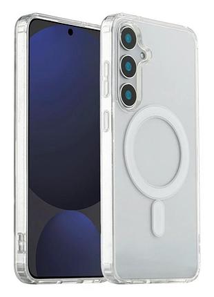 Прозрачный чехол tpu clear case с magsafe для samsung galaxy s25 5g защита камеры прозрачный
