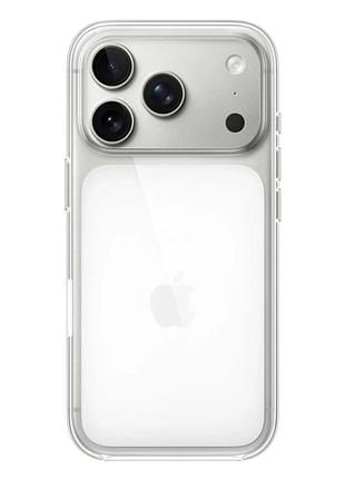 Прозрачный чехол clear case с magsafe для iphone 17 pro tpu защита камеры усиленные углы прозрачный.