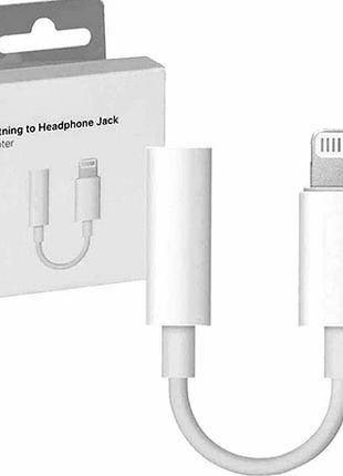Переходник aux lightning 3.5mm 0.05м белый для наушников iphone ipad ipod