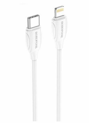 Кабель usb borofone bx19 type-c lightning 20 w 2 м 3 а білий для заряджання та передавання даних