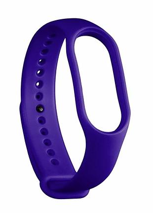 Ремешок для xiaomi mi band 5 6 7 силиконовый фиолетовый с застежкой pin-and-tuck
