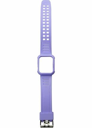 Ремешок для apple watch 40/41mm силиконовый фиолетовый с защитным бампером для защиты от царапин