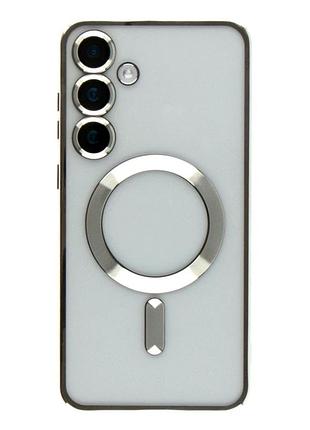 Чехол tpu metallic full camera с magsafe для samsung galaxy s24 plus 5g защита камеры серебристый