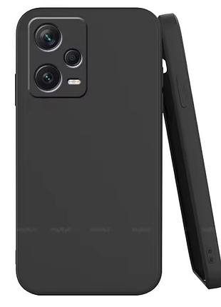 Чехол силиконовый противоударный для xiaomi redmi note 12 pro+ 5g с микрофиброй внутри черный