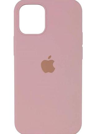 Чехол силиконовый silicone case full size для iphone 11 pro max с микрофиброй внутри розовый песок