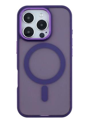 Чохол tpu+pc з magsafe для iphone 16 pro захисний фіолетовий із посиленими кутами