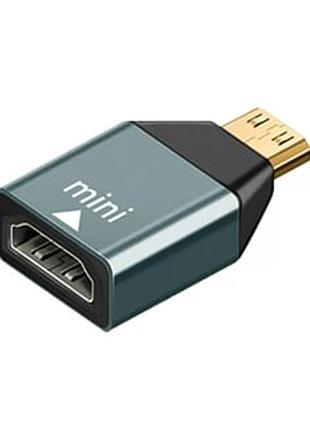 Переходник mini-hdmi male to hdmi female чёрный для подключения устройств к телевизорам и проекторам