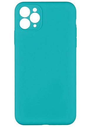 Чехол силиконовый silicone case full camera для iphone 11 pro max с микрофиброй внутри защитный с максимальной защитой blue