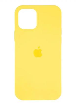 Чохол силіконовий silicone case для iphone 12 pro max з мікрофіброю всередині жовтий