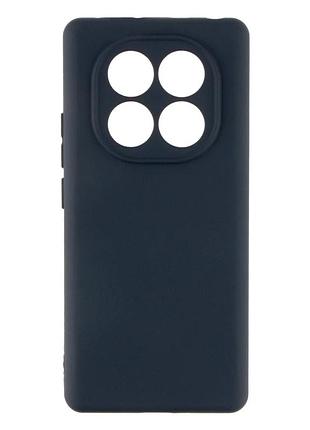 Чехол силиконовый full camera для xiaomi redmi note 14 pro 4g с микрофиброй внутри защитный темно-синий