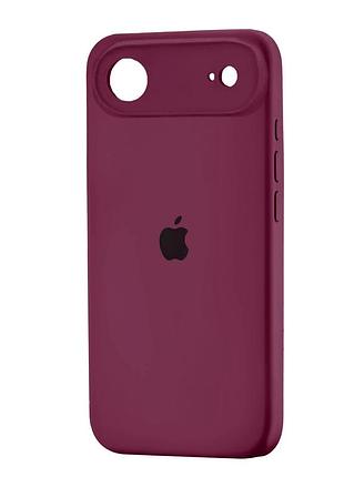 Чехол силиконовый silicone case square для iphone 17 air защитный темно-бордовый с защитой камеры