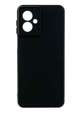 Чехол силиконовый full camera для motorola moto g55 защита камеры с микрофиброй черный