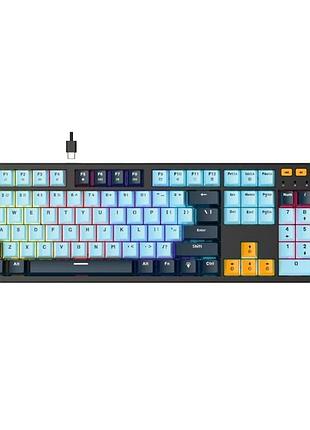 Игровая клавиатура fantech atom107s mk893s mizu механическая с rgb подсветкой для геймеров с blue switch