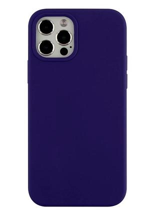 Чехол силиконовый full size для iphone 12 12 pro противоударный с защитой камеры фиолетовый