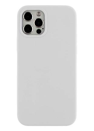 Чехол силиконовый full size для iphone 12 12 pro защитный с микрофиброй внутри белый