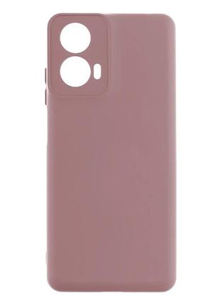 Чехол силиконовый full case для motorola moto g24 power с защитой камеры микрофибра 19.pink sand