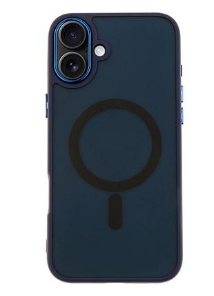 Чехол tpu+pc space magnetic color с magsafe для iphone 16 защитный темно-синий