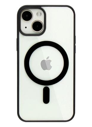Чехол tpu color с magsafe для iphone 13 черный противоударный с защитой камеры