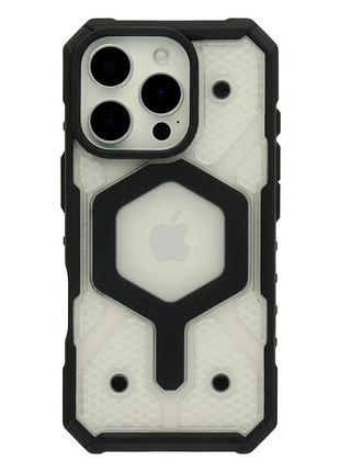 Чохол tpu+pc armorhex magnetic case для iphone 16 pro протиударний з magsafe прозорий чорний