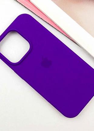 Чохол силіконовий silicone case для iphone 11 pro max з мікрофіброю всередині пурпуровий