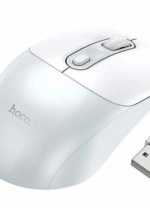 Беспроводная мышь hoco gm28 1600 dpi usb адаптер белый abs пластик для работы и игр
