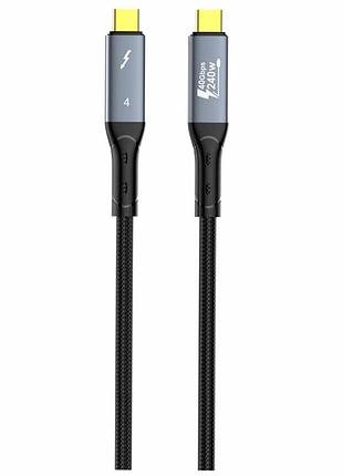 Кабель usb type-c 1м 240w 40gbps 8k ldnio tc11c черный