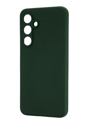 Чехол силиконовый silicone case для samsung s24 fe защитный темно-зеленый с усиленными углами