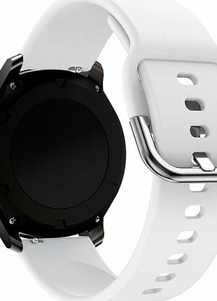 Ремешок силиконовый универсальный 20мм для смарт часов samsung amazfit huawei белый