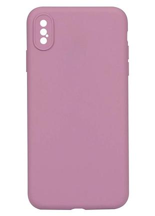 Чехол силиконовый full case для iphone xs max с защитой камеры микрофибра 68.blackcurrant