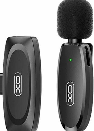 Беспроводной петличный микрофон xo mkf08b lightning 70 мач 6 часов записи черный