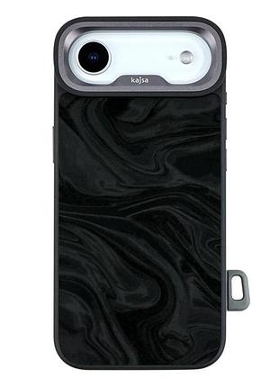 Чехол накладка kajsa glamorous collection fluid art с magsafe для iphone 17 air защитный tpu black o-ring