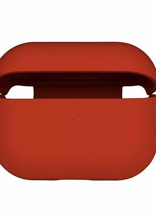 Футляр силиконовый с микрофиброй для airpods pro красный 14 карабин в комплекте