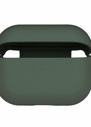 Футляр силиконовый для airpods pro 55.pine green с микрофиброй карабин защита от царапин