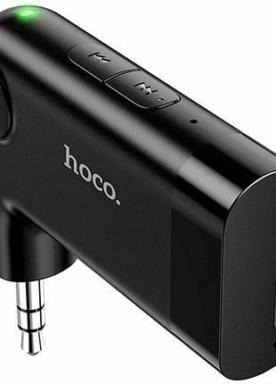 Автомобильный bluetooth адаптер hoco e53 черный с микрофоном aux bluetooth 5.0 аккумулятор 145 мач