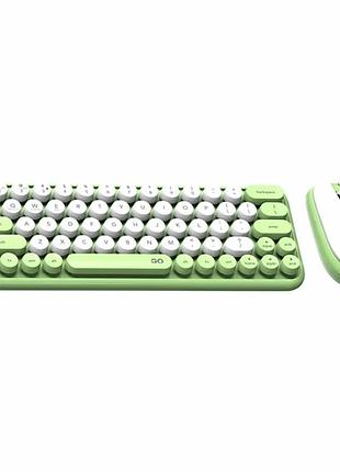 Бездротовий комплект клавіатура та миша fantech go wk896 зелений 65 клавіш usb адаптер 2.4ghz bluetooth abs пластик