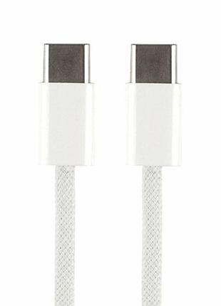 Кабель usb type-c 60 w 1 м нейлоновий для швидкого заряджання iphone 15 і apple vision pro білий